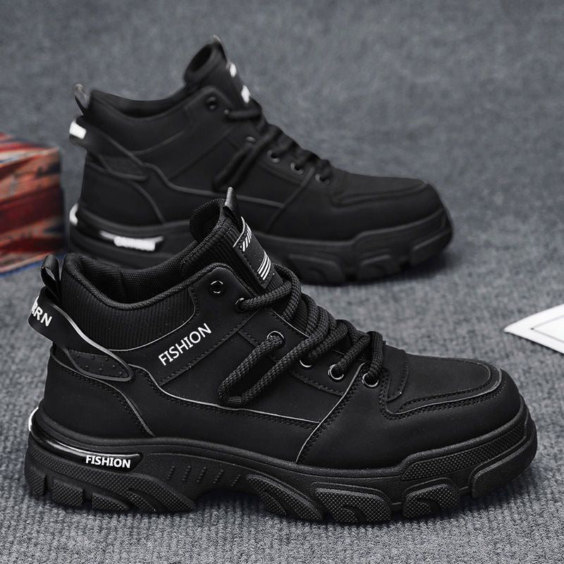 Men's Non-Slip High-Top Outdoor Sports Boots - Mesh Lining, Rubber Sole, Round Toe Lace-Up Athletic Footwear