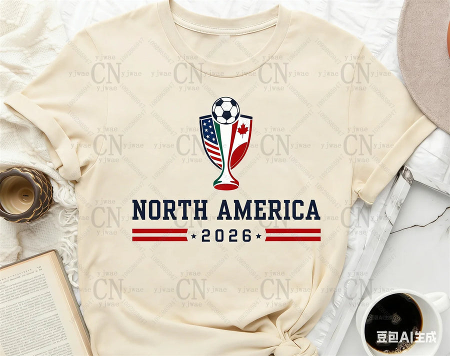 North America World 2026 T-shirt Soccer Cup Fan Shirt Football Jersey USA Canada Mexico Tee Summer Men's and Women's T-shirts