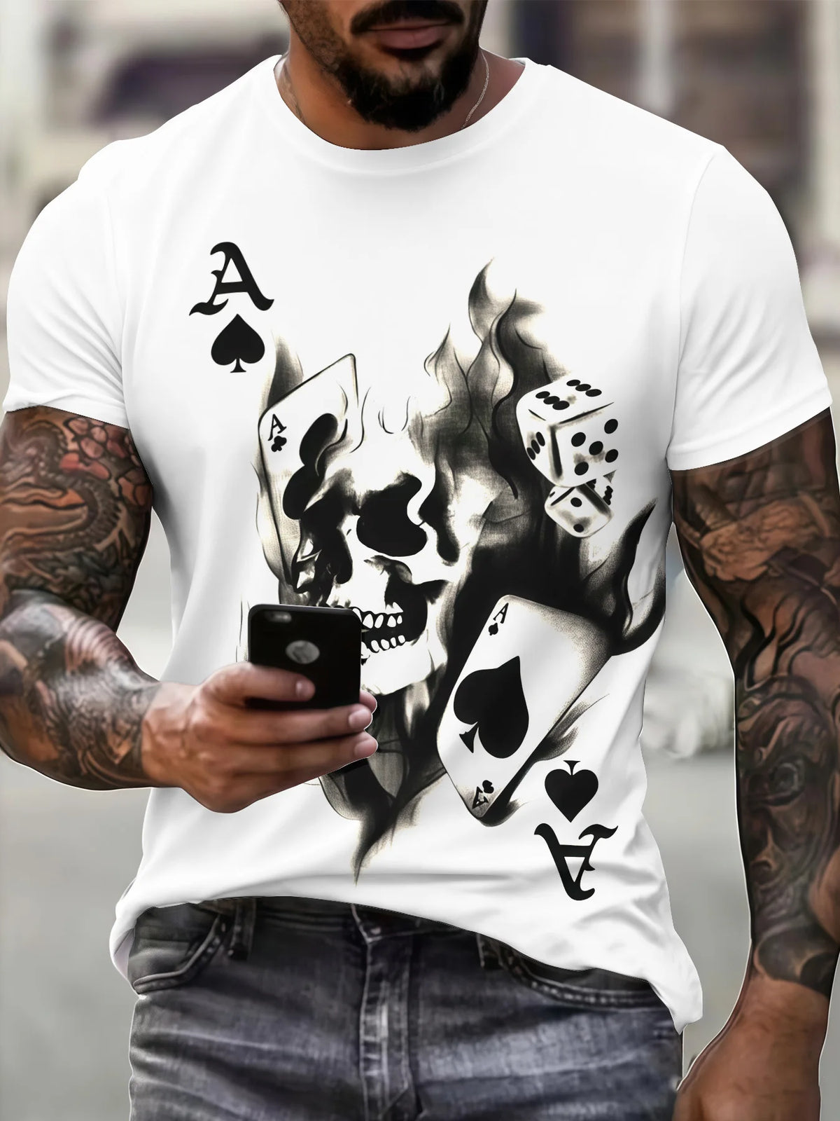 Men's Summer New Style O-neck Trump Spade A 3D Printed Half-sleeved Comfortable Short-sleeved Personalized Daily Fashion T-shirt