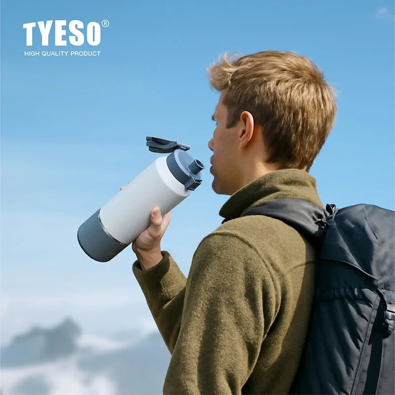 Insulated Stainless Steel Water Bottle - 40/51/68oz (1200/1500/2000ml) Travel Mug with Handle & Leak-Proof Pop-Up Lid for Hiking