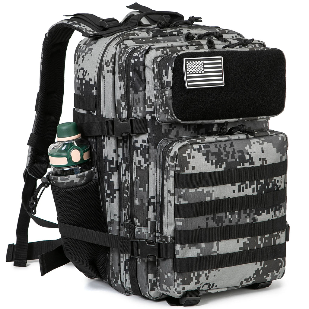 45L Tactical Backpack survival Bag Hunting MOLLE Backpack GYM For Men EDC Outdoor Hiking Rucksack Witch Bottle Holder