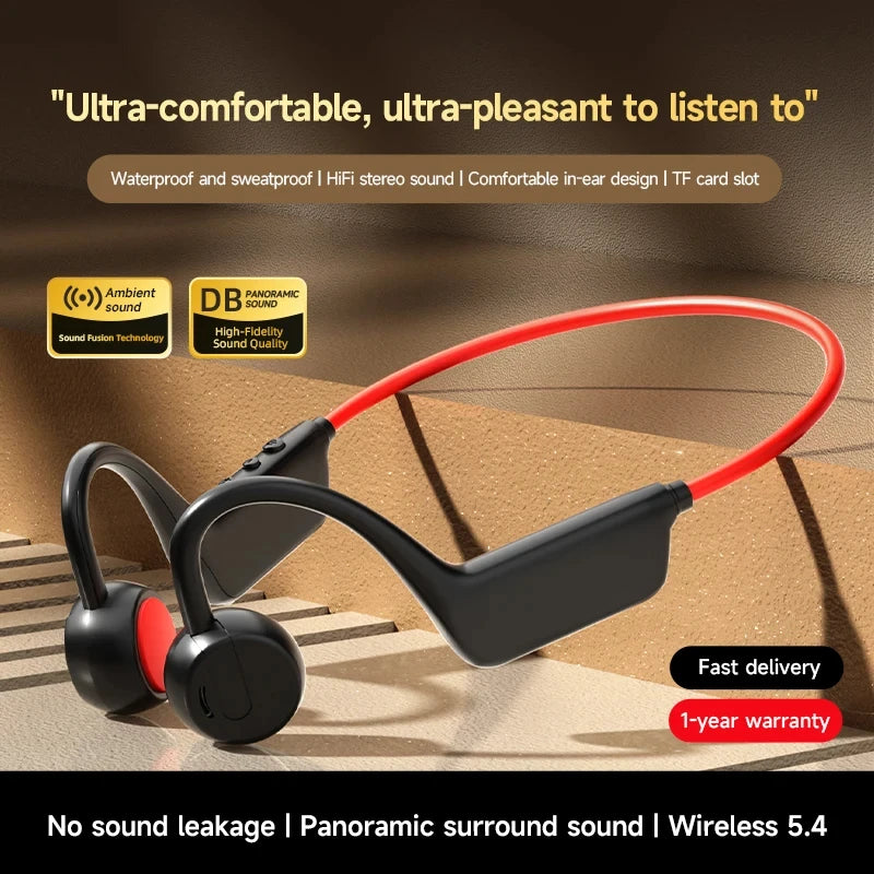 Bone Conduction Headset Wireless Swimming Sports Headphone IPX8 Bluetooth 5.4 With Mic Waterproof Exercise Fitness 2026 NEW
