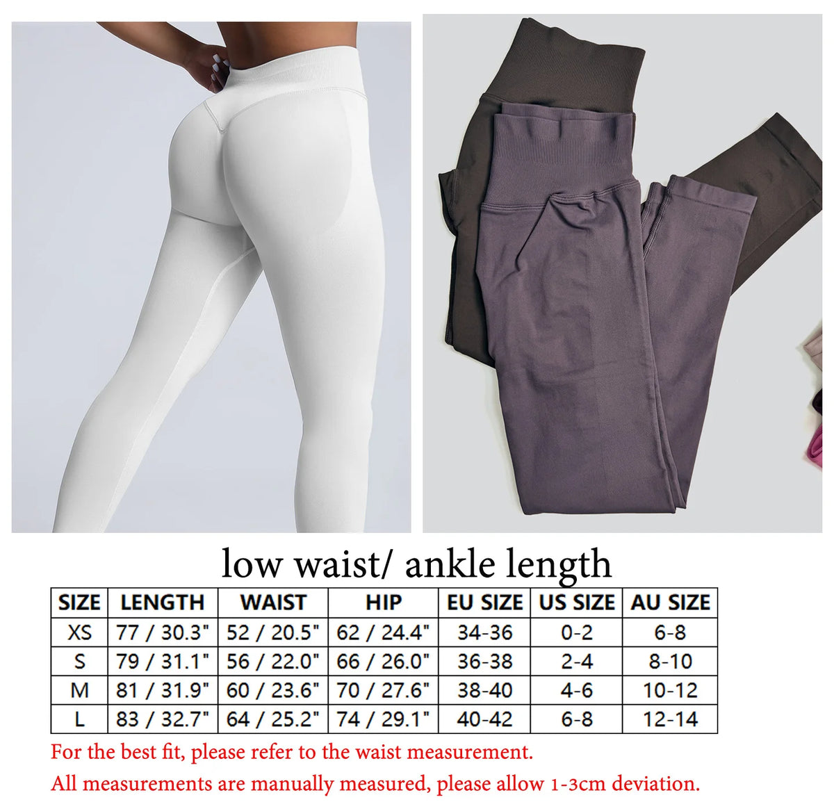 VEQKING Scrunch Butt Women Yoga Pants Seamless Sports Leggings Low Waist Gym Fitness Tights Quick Drying Fall Warm Workout Pants