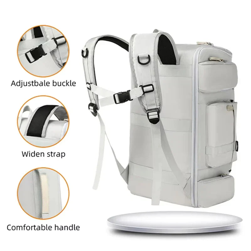 Large Capacity Sports Backpack with Wet/Dry Separation - Travel Gym Bag for Yoga, Fitness & Fishing (32 x 21 x 54 cm / 12.6 x 8.3 x 21.3 in)