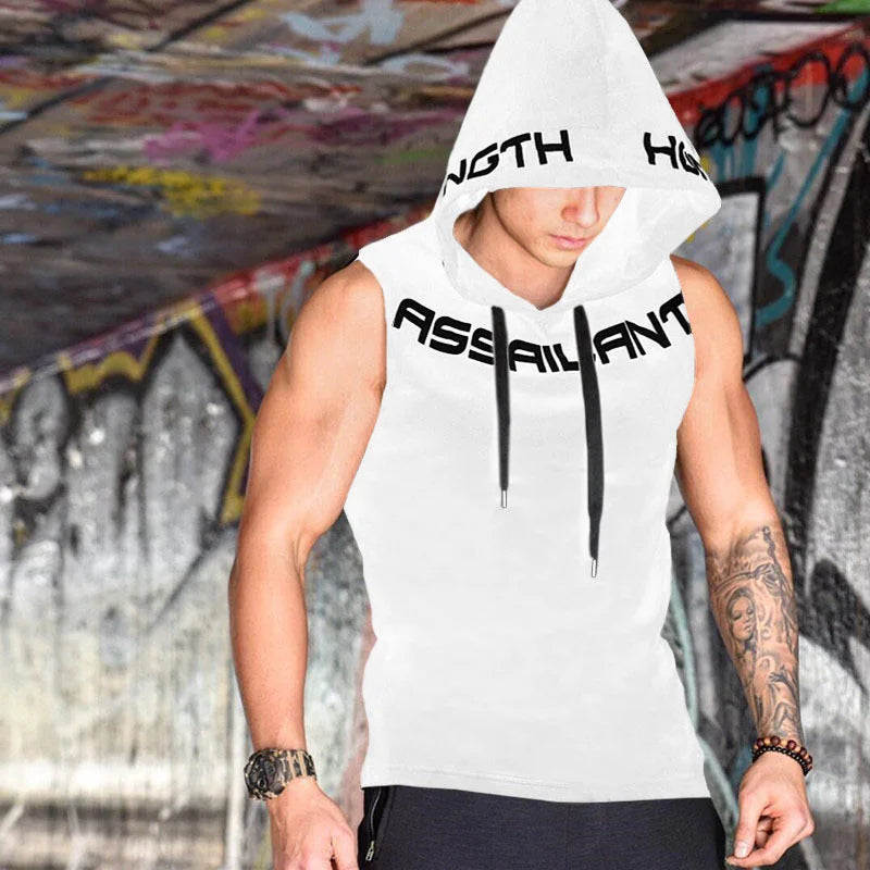 Sleeveless Hooded Tank Top
