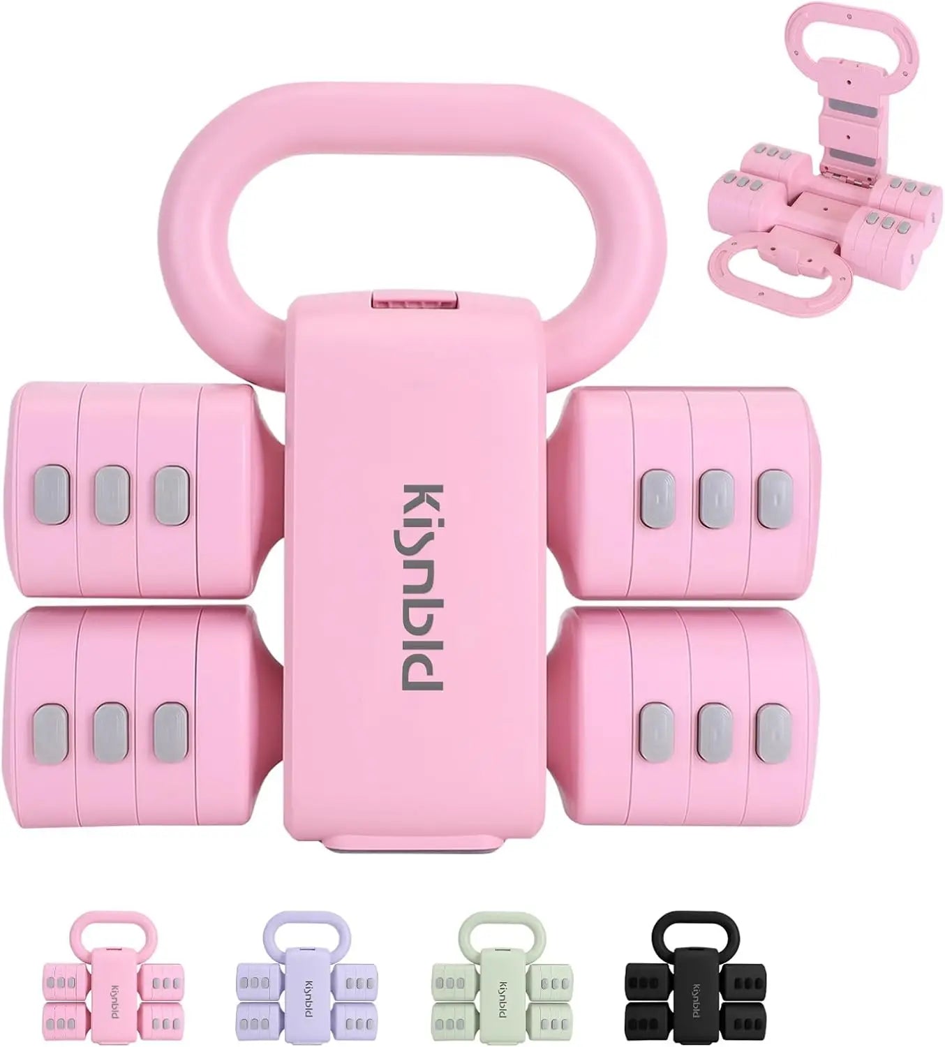 Adjustable Dumbbell Set of 2, 4 in 1 Free Weights Dumbbells Set for Women with Fast Adjustment,