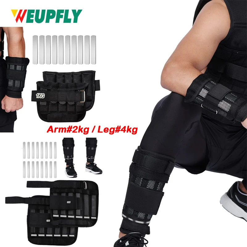 1Pair Adjustable Arm Weights and Leg Weights Set Products, Ankle Weights, Wrist Weights with Removable Weight,for Fitness