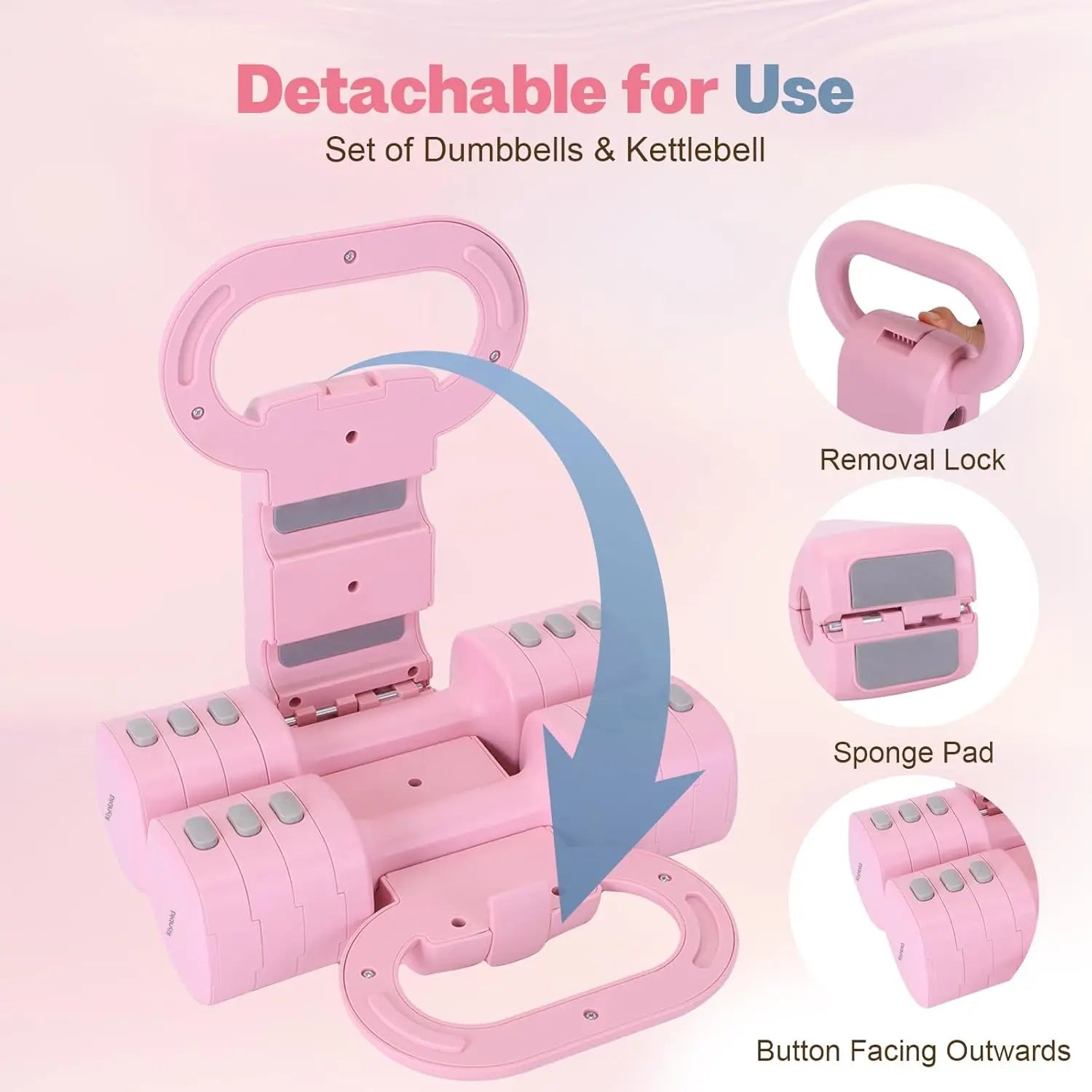 Adjustable Dumbbell Set of 2, 4 in 1 Free Weights Dumbbells Set for Women with Fast Adjustment,