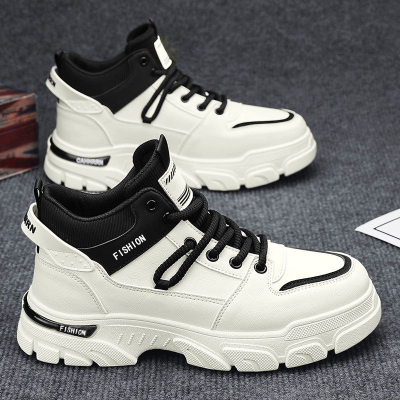 Men's Non-Slip High-Top Outdoor Sports Boots - Mesh Lining, Rubber Sole, Round Toe Lace-Up Athletic Footwear